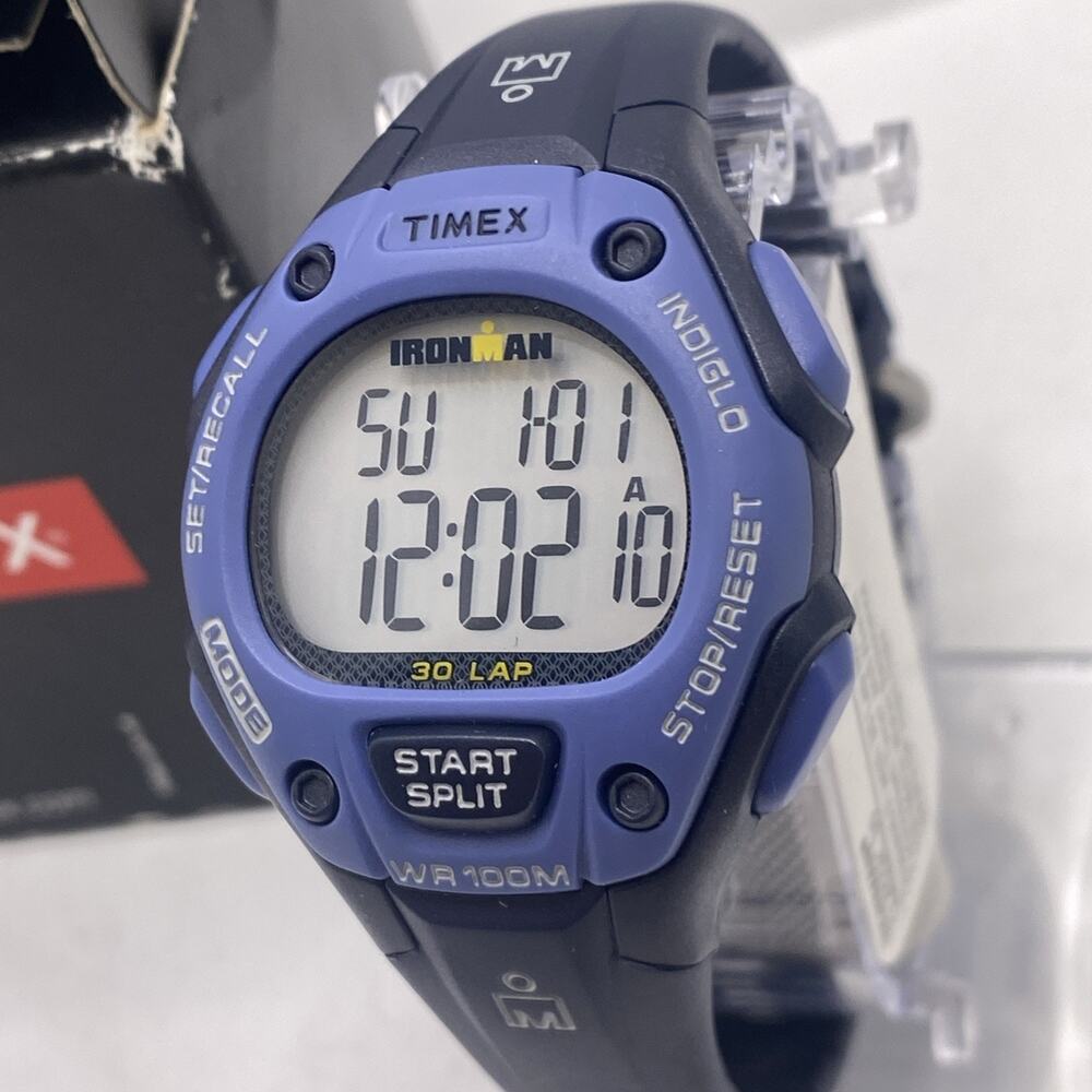 Timex Ironman Womens Blue Sports Watch Works New Battery